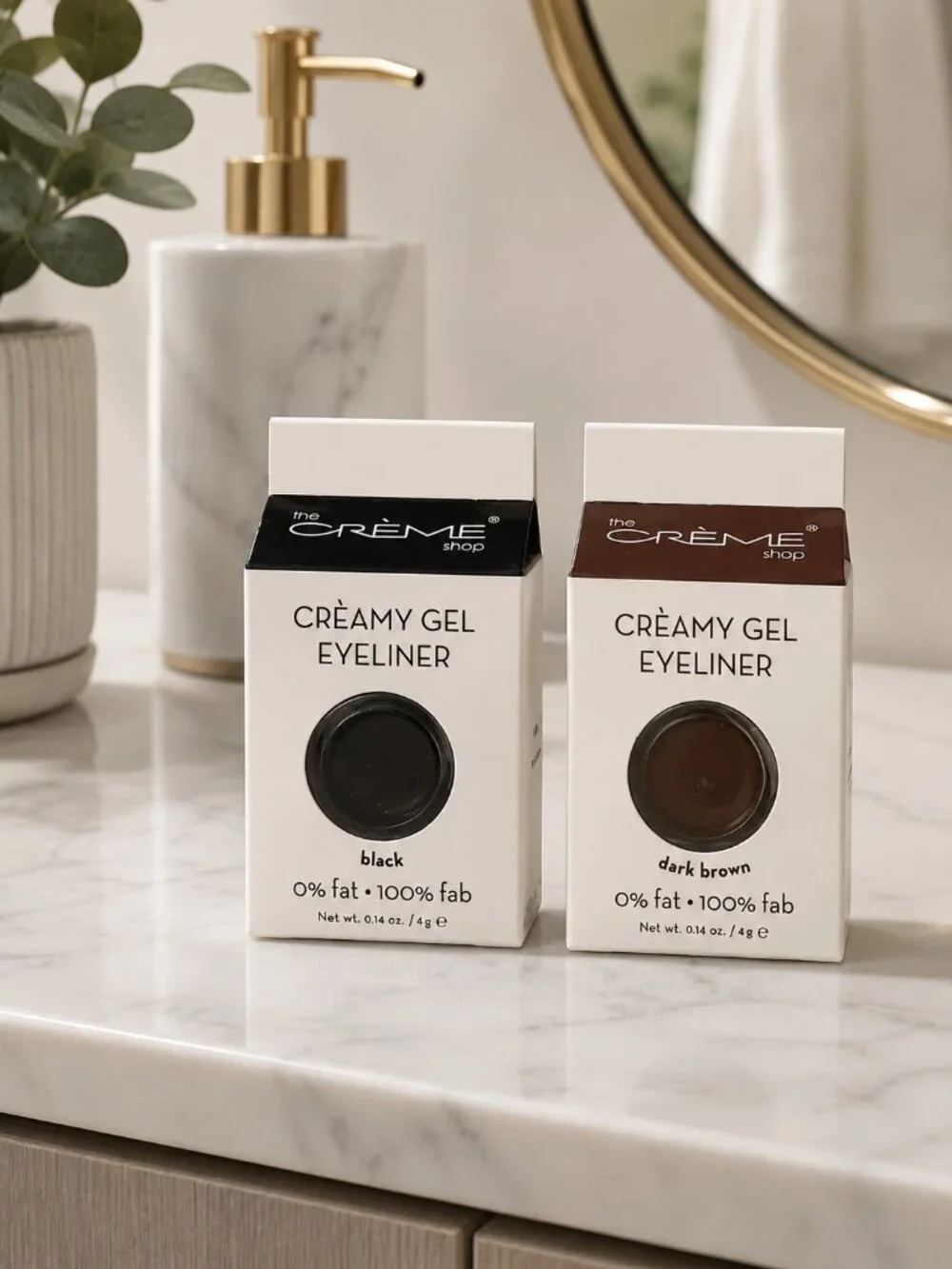 The Crème Shop Creamy Gel Eyeliner 4g Waterproof Smudge-Proof Black & Dark Brown
